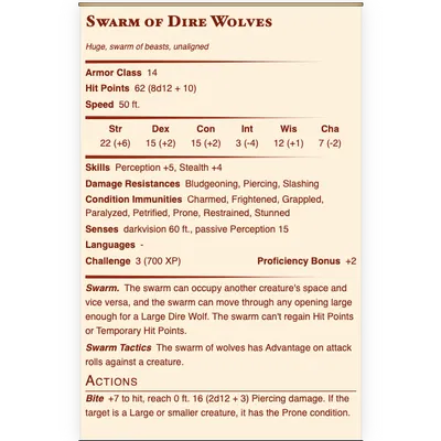 Direwolf / Bầy Sói (DND / TTRPG)