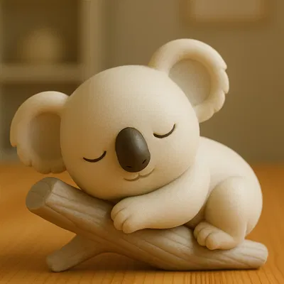 Mô hình Koala ngủ trên cành cây dễ thương - File in 3D STL