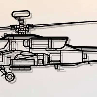 Mô hình trang trí tường trực thăng AH-64D Apache - File in 3D