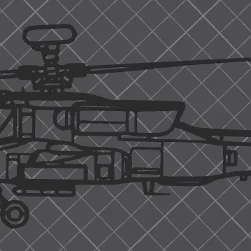 Mô hình trang trí tường trực thăng AH-64D Apache - File in 3D