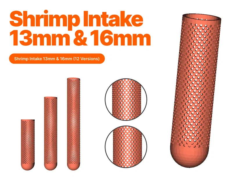 Đầu lọc tép cho hồ thủy sinh (13mm & 16mm) (12 mẫu) (Lỗ tròn và lục giác) - Image 1