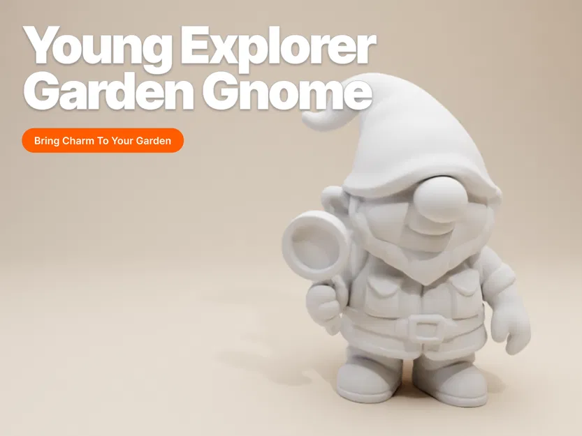 Chú Lùn Thám Hiểm Nhí – Tượng Gnome Bé Trai (Phong Cách Đất Sét Tinh Nghịch) - Image 1