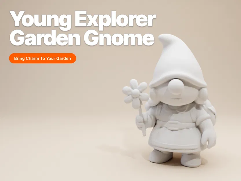 Tượng Gnome Nữ Thám Hiểm – Cô Bé Gnome (Phong Cách Đất Sét Thủ Công) - Image 1