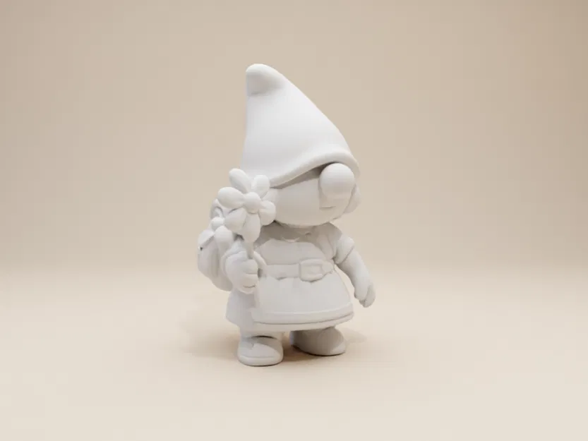 Tượng Gnome Nữ Thám Hiểm – Cô Bé Gnome (Phong Cách Đất Sét Thủ Công) - Image 2