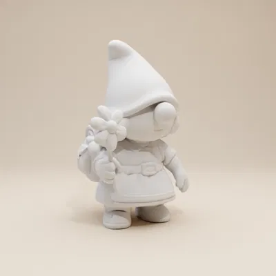 Tượng Gnome Nữ Thám Hiểm – Cô Bé Gnome (Phong Cách Đất Sét Thủ Công)