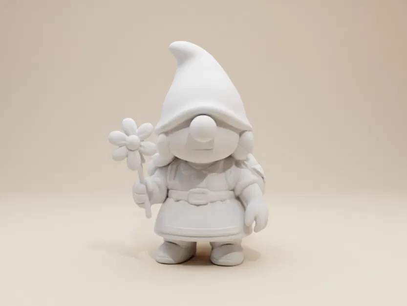Tượng Gnome Nữ Thám Hiểm – Cô Bé Gnome (Phong Cách Đất Sét Thủ Công) - Image 3