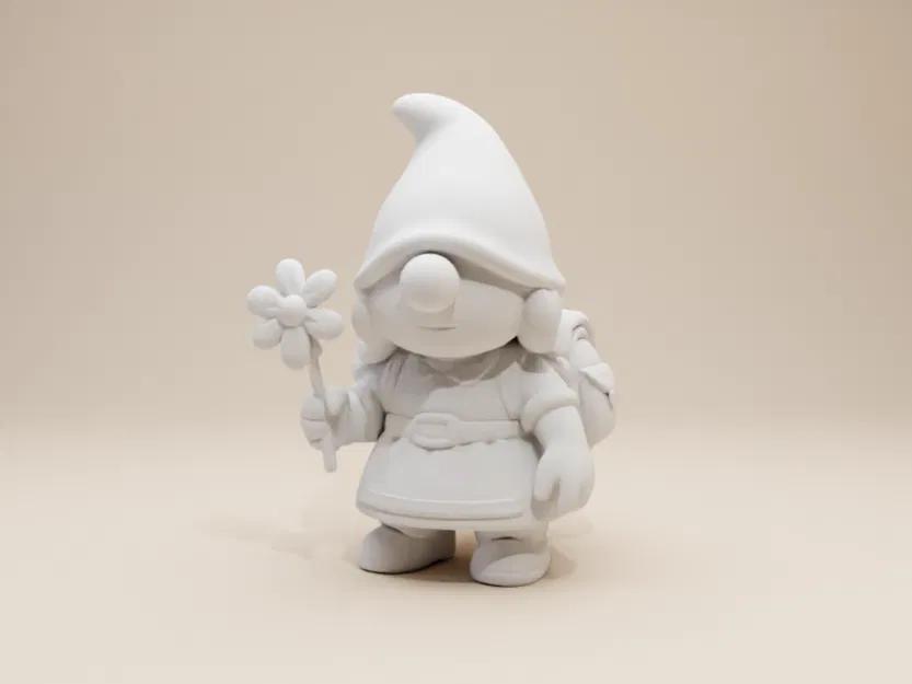 Tượng Gnome Nữ Thám Hiểm – Cô Bé Gnome (Phong Cách Đất Sét Thủ Công) - Image 4