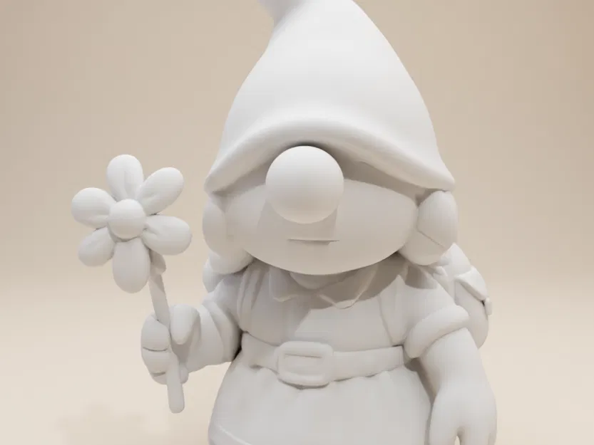 Tượng Gnome Nữ Thám Hiểm – Cô Bé Gnome (Phong Cách Đất Sét Thủ Công) - Image 5