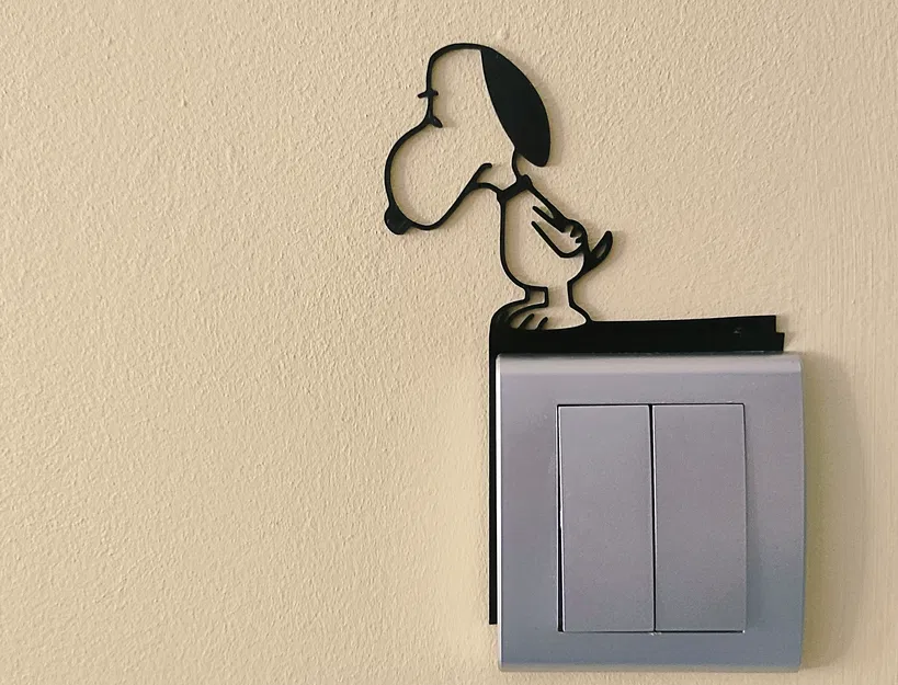 Mô hình trang trí công tắc / ổ cắm Snoopy – Mẫu in 3D số 9 - Image 1