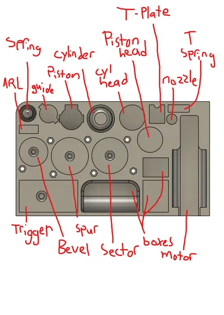Khay đựng linh kiện cho gearbox airsoft v2 - Image 2