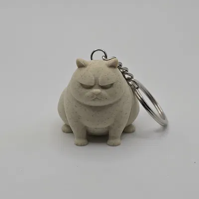 Móc khóa mèo béo Grumpy Cat (Remix) - Mẫu in 3D cực đáng yêu