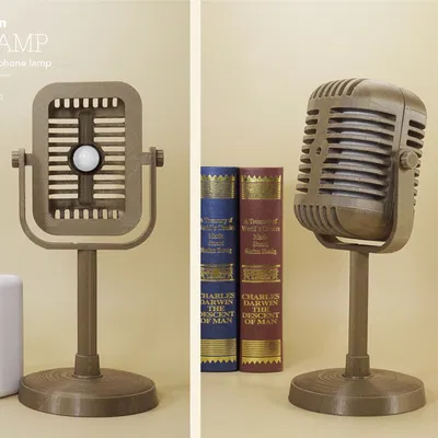 Đèn bàn phong cách micro cổ điển (Retro microphone lamp)