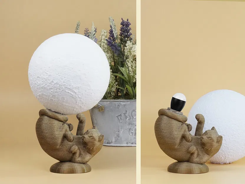 Đèn ngủ hình mèo (Cat Lamp) in 3D độc đáo - Image 1