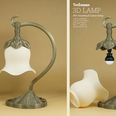 Đèn ngủ hoa sen phong cách Art Nouveau 2