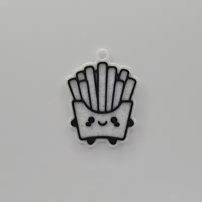 Móc khóa khoai tây chiên 3D dễ thương (Cute French Fries Keychain)