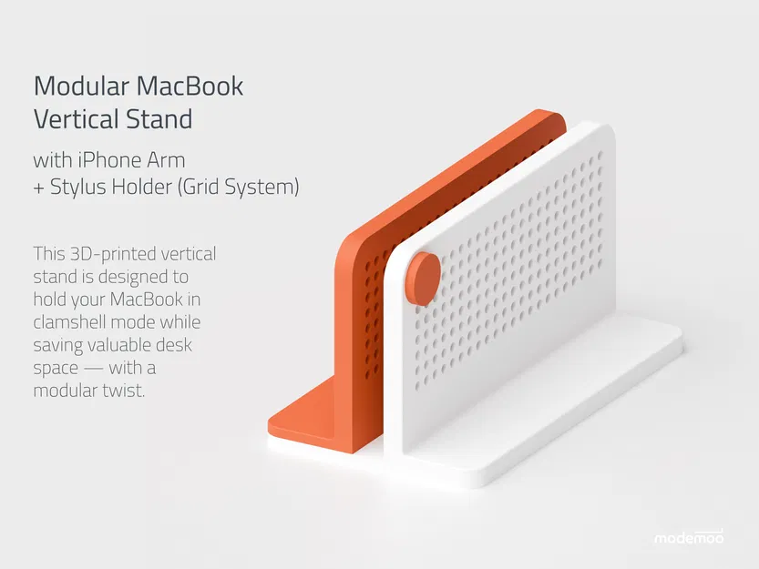 Đế Dựng MacBook Module – Kèm Giá Đỡ iPhone & Bút Cảm Ứng (Hệ Thống Lưới) - Image 1