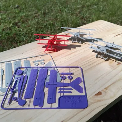 Bộ Kit Card Máy Bay 3 Tầng Cánh Fokker DR1 Thế Chiến I Có Thể Bay