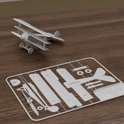 Bộ Kit Card Máy Bay 3 Tầng Cánh Fokker DR1 Thế Chiến I Có Thể Bay