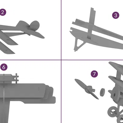 Bộ Kit Card Máy Bay 3 Tầng Cánh Fokker DR1 Thế Chiến I Có Thể Bay