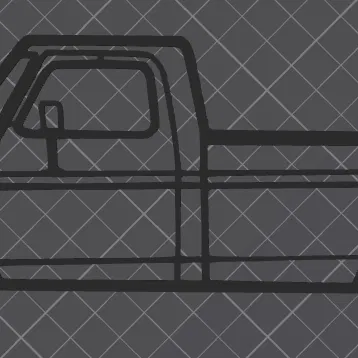 Mô hình trang trí tường 3D xe Ford F-250 Highboy 1975 cổ điển