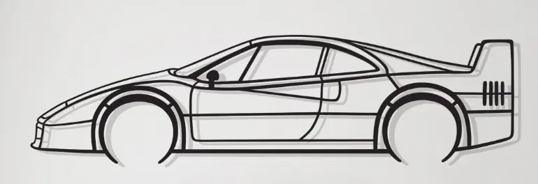 Mô hình treo tường Ferrari F40 - Tác phẩm nghệ thuật 3D cho tín đồ xe hơi - Image 1