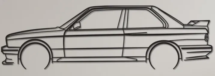 Trang trí tường BMW E30 M3 - Mô hình 3D cho tín đồ xe cổ - Image 1