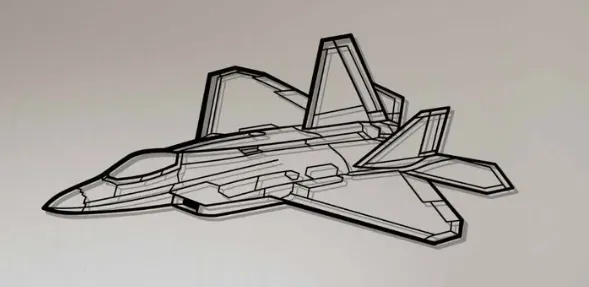 Mô hình trang trí tường máy bay tiêm kích F-22 Raptor in 3D - Image 1
