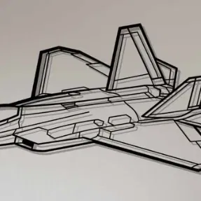 Mô hình trang trí tường máy bay tiêm kích F-22 Raptor in 3D