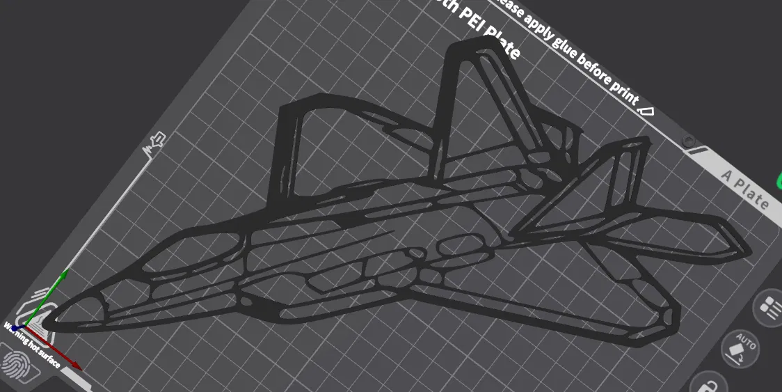 Mô hình trang trí tường máy bay tiêm kích F-22 Raptor in 3D - Image 2