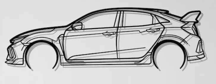 Mô hình trang trí tường Honda Civic Type R FK8 cực chất cho tín đồ xe hơi - Image 1