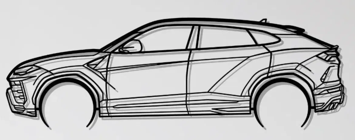 Mô hình treo tường Lamborghini Urus Performante in 3D nghệ thuật - Image 1