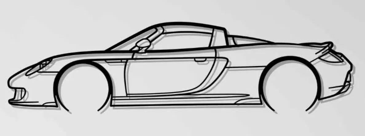 Tranh treo tường 3D silhouette xe Porsche Carrera GT cực chất - Image 1