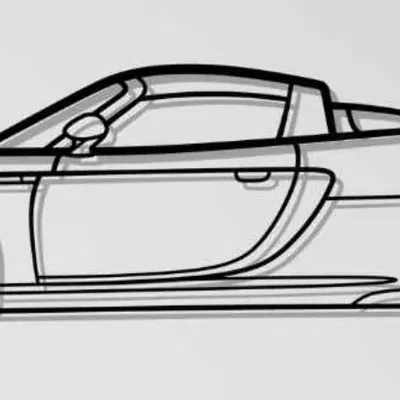 Tranh treo tường 3D silhouette xe Porsche Carrera GT cực chất