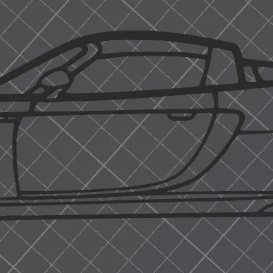 Tranh treo tường 3D silhouette xe Porsche Carrera GT cực chất