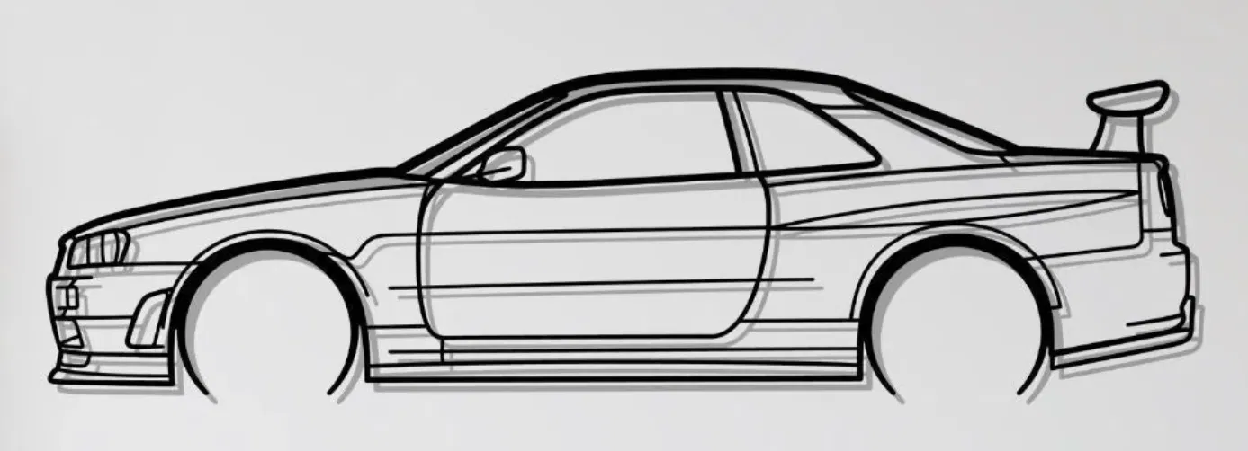 Mô hình trang trí treo tường Nissan Skyline GT-R R34 (File in 3D) - Image 1