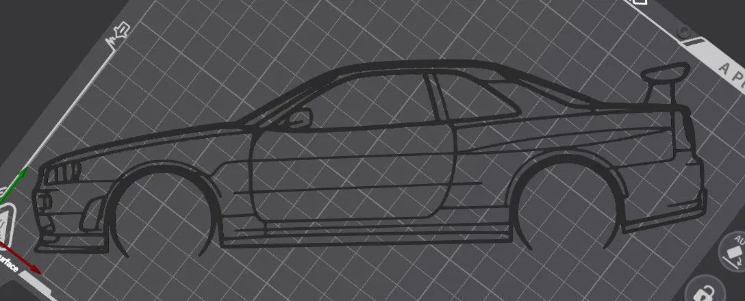 Mô hình trang trí treo tường Nissan Skyline GT-R R34 (File in 3D) - Image 2