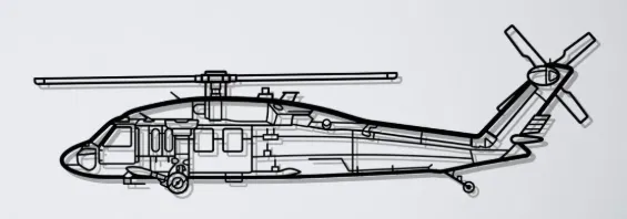 Mô hình trang trí treo tường trực thăng UH-60 Black Hawk - Image 1