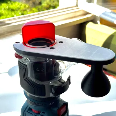 Đế máy phay Bosch GKF 18V-8 với bộ hút bụi xoay