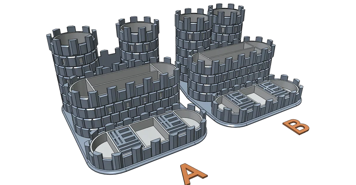 Hộp đựng bút để bàn hình lâu đài (CASTLE) - Dễ in, không cần support - Image 1