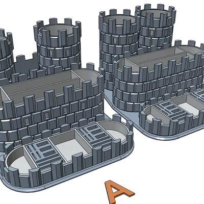 Hộp đựng bút để bàn hình lâu đài (CASTLE) - Dễ in, không cần support