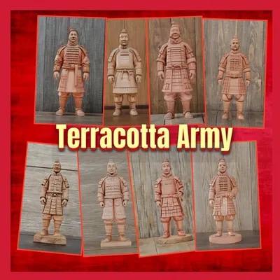 Mô hình tượng binh lính đất nung Terracotta Army 3D - Cao 12cm