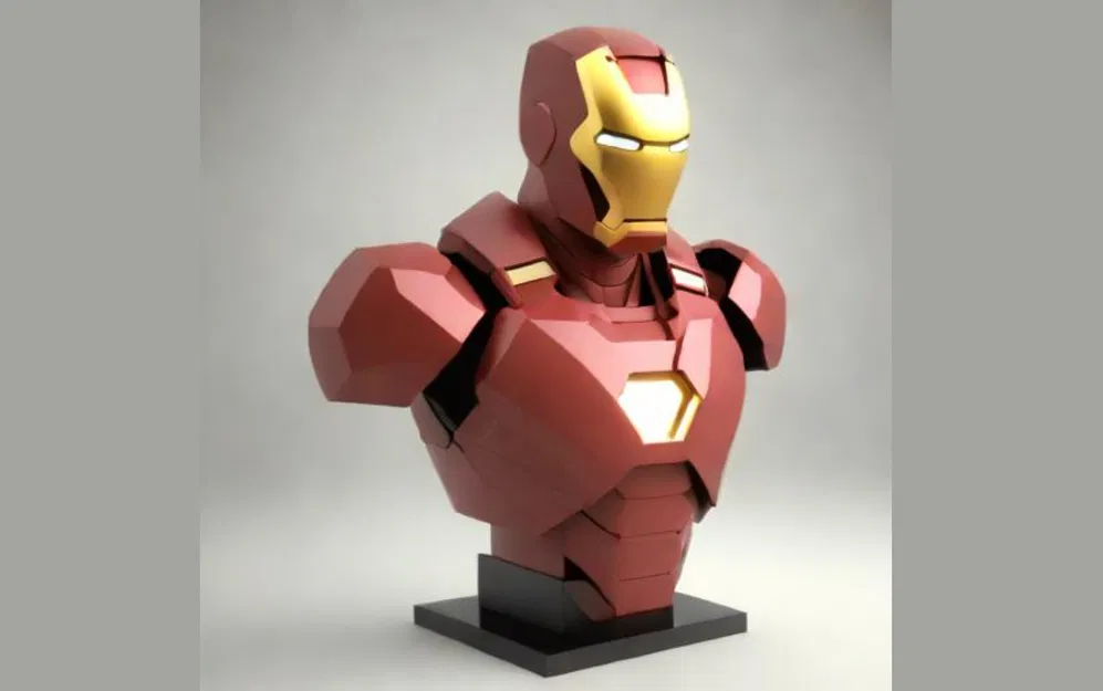 Mô hình tượng bán thân Iron Man phong cách Lowpoly cho in 3D - Image 1