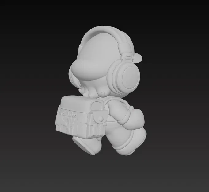 Mô hình 3D nhân vật Mario đeo tai nghe độc đáo - Image 3