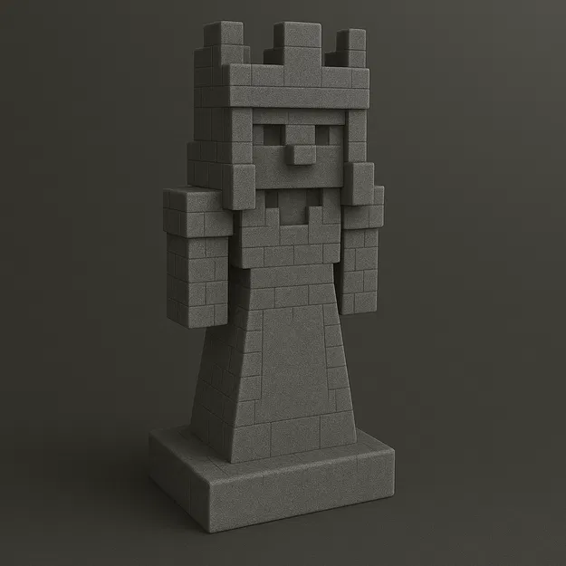 Bộ Cờ Vua Minecraft In 3D: Bàn Cờ và Nhân Vật Pixel - Image 2