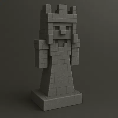 Bộ Cờ Vua Minecraft In 3D: Bàn Cờ và Nhân Vật Pixel