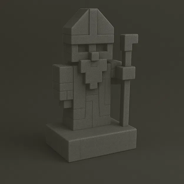 Bộ Cờ Vua Minecraft In 3D: Bàn Cờ và Nhân Vật Pixel - Image 12