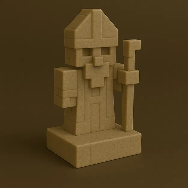 Bộ Cờ Vua Minecraft In 3D: Bàn Cờ và Nhân Vật Pixel - Image 13