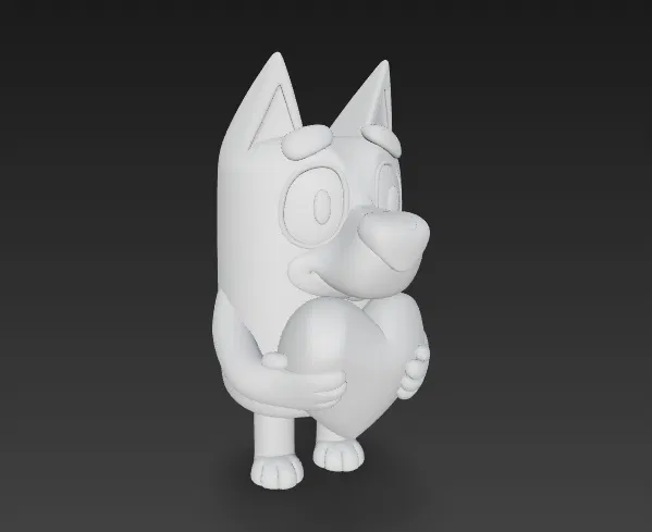 Mô hình 3D Bluey ôm trái tim đáng yêu dành cho người hâm mộ - Image 1