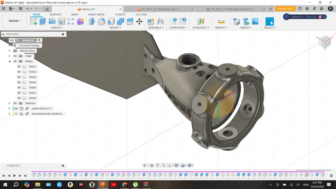 Tuabin gió dùng động cơ Hoverboard - Phiên bản 1.1 12-24V bởi MikRobi - Image 1