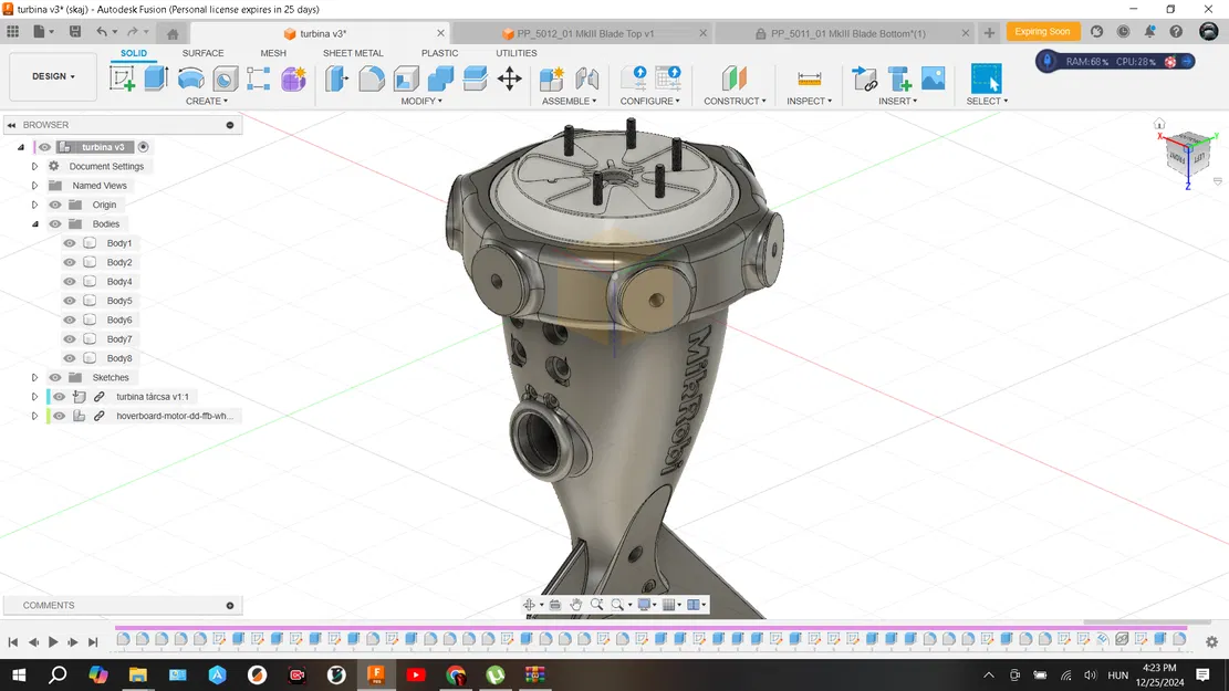Tuabin gió dùng động cơ Hoverboard - Phiên bản 1.1 12-24V bởi MikRobi - Image 3
